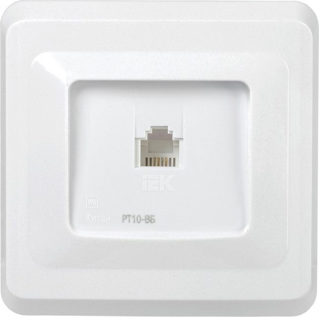 РТ10-ВБ Розетка 1-ая телефонная RJ11 ВЕГА белый ETV10-K01-DM