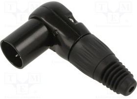 FC619304, XLR Connector, Plug, Right Angle, Cable Mount, Poles - 4