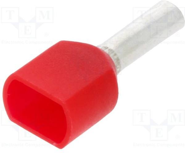 BM 00654, Наконечник: втулка, изолированный,двойной, медь, 1мм2, 8мм, обжим