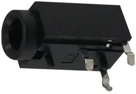 STX-3000, Phone Connectors 3.5mm PCB STEREO BLK PLASTIC NON THREADE