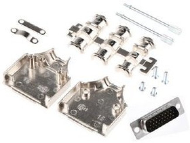 MHDM15-HD26MS-K, D-Sub Connector Kit, DA-26 Plug, Solder, Die-Cast Zinc Alloy