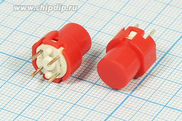 Тактовая кнопка, 12x14, алгоритм работы NO, контакты 4P, KS01BVR