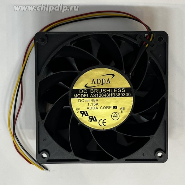 AS12048HB389300, DC Fans DC Axial Fan, 120x120x38mm, 48VDC, High Speed, Ball Bearing