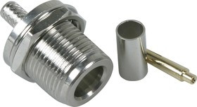 HYR-0313A Long 22mm (GN-313A) (N-7310A) (N-BC58J), Разъем N, гнездо, RG-58, обжим (Bulkhead crimp)