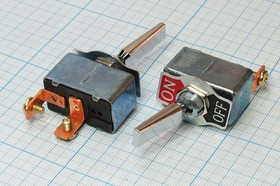 Выключатель рычажный, 12В, 50А, ON-OFF, d12,2, металл, 2Cвинт, R13-401A2A; №1146 E ПРыч\ 12В\50А\ON-OFF\d12,2\мет\ 2Cвинт\R13-401A2A\