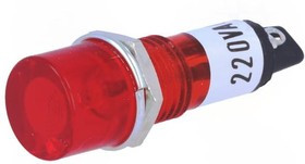 NI-1RD, Индикат.лампа: с неоновой лампой, плоский, красный, 230ВAC, IP20