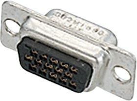 D02-M15SG-N-F0, 15 Way Cable Mount D-sub Connector Socket, 0.5mm Pitch