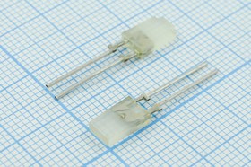 Светодиод 5 x 2,5x 9, зеленый, 2,5 мкд, угол 100, цвет линзы: зеленый матовый, КИПМО1Г-1Л