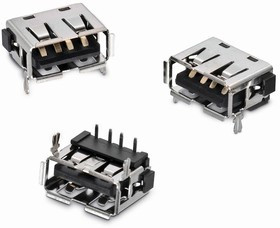 614104150121, Разъем USB, USB Типа A, USB 2.0, Гнездо, 4 вывод(-ов), Монтаж в Сквозное Отверстие, Прямой Угол 614104150121, Разъем USB, USB Типа A, USB 2.0, Гнездо, 4 вывод(-ов), Монтаж в Сквозное Отверстие, Прямой Угол