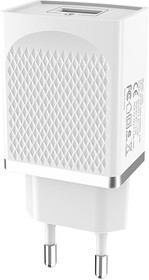 Блок питания (сетевой адаптер) HOCO C42A с 1 USB портом с функцией QuickCharge 3.0 белый