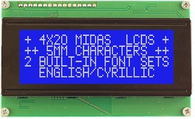 MC42005A6WR-BNMLW-V2, LCD MOD, COB, BLUE STN, 20X4, PARALLEL