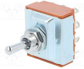 S43, Переключатель: тумблер, Пол: 3, 4PDT, ON-OFF-ON, 20A/125ВAC, S