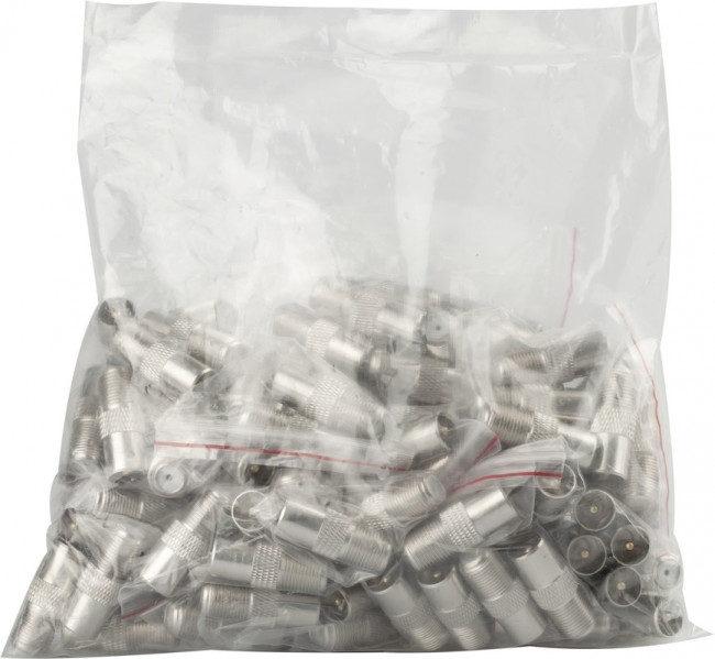 Переходник ЭРА гнездо F-штекер TV упаковка 100 шт. Б0048287