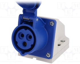 113-6K, Разъем: питания AC; гнездо; "мама"; 16А; 230ВAC; IEC 60309
