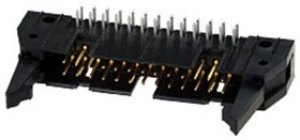 5499786-6, AMP-Latch-26 вилка на плату угл.2.54мм с длин.защ