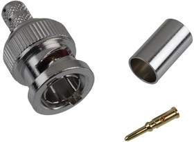 112119, RF Connectors / Coaxial Connectors BNC ST CRIMP PLUG RG59 75 OHM 3PC-BR