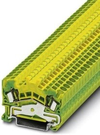 3036411, DIN Rail Terminal Blocks STS 2.5-PE ANGLED GRND TERM BK