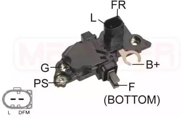 215231, Реле-регулятор генератора AUDI: A3, A4, A6, A8 \ SEAT: CORDOBA, INCA, LEON, TOLEDO \ SKODA: FABIA, O