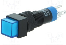 V8F-11-B, Переключатель: кнопочный, Пол: 2, SPDT, 0,5A/250ВAC, 1A/24ВDC, IP40