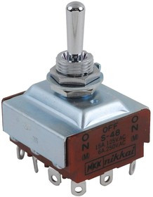 S48, SWITCH, TOGGLE, 4PDT, 20A, 250VAC