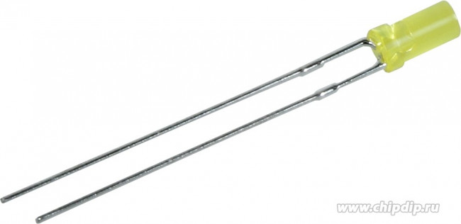 L-424YDT, Светодиод 3мм/желтый/588нм/ 1-4мкд/цилиндр/100°