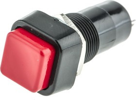 PBS-001A-3, Push Button Switch, Latching, Panel Mount, 12mm Cutout, SPST, 125/250V ac