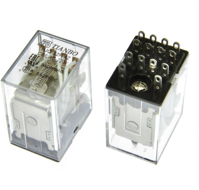 HJQ-22F-220VAC-4Z, Реле 4пер. 220VAC, 5A/250VAC