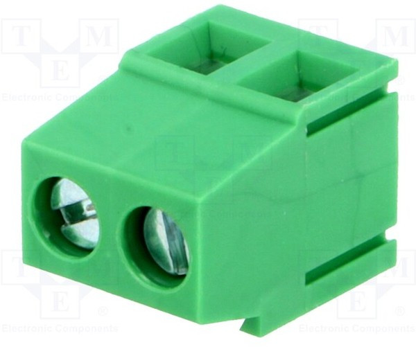 EBVA-02-C, Зажимная рейка для печатных плат, угловой 90°, 5мм, на PCB, 15А