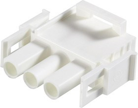 350766-4, Conn Housing PL 3 POS 6.35mm Crimp ST Cable Mount White Bag