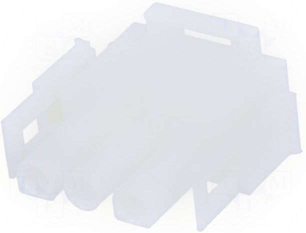 350766-4, Conn Housing PL 3 POS 6.35mm Crimp ST Cable Mount White Bag