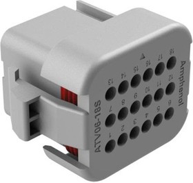 ATV06-18SA-RR01, Automotive Connectors 18 POS PLUG SZ 16 Key A DBL RED SEAL