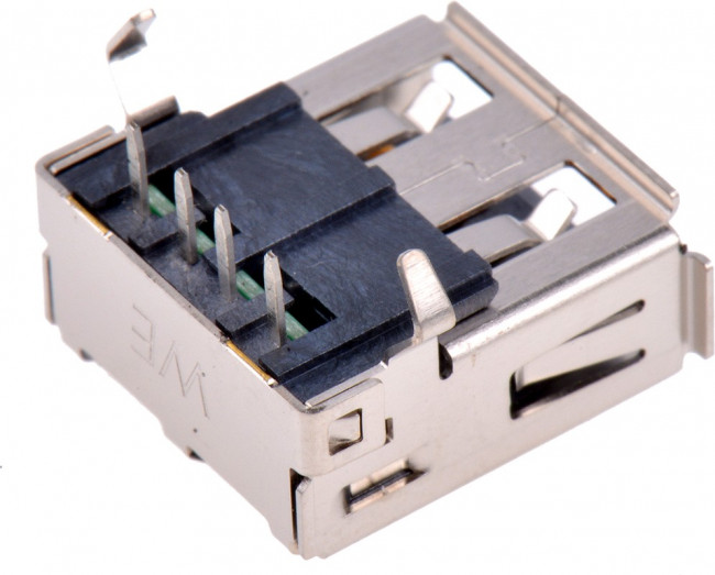 8492121, Разъем USB, USB Типа A, USB 2.0, Гнездо, 4 вывод(-ов), Монтаж в Сквозное Отверстие, Прямой Угол