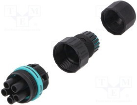 THB.387.B5A, Разъем: питания AC, зажим под винт, "мама", TH387, 7-12мм, 450В