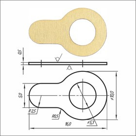 Лепесток латунный PSV 1-1-5,3-16-00
