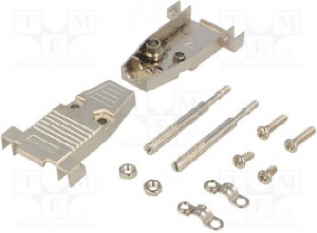 DS1047-09M2L1-N, Корпус для разъемов D-Sub, прямой, экранированный, UNC4-40