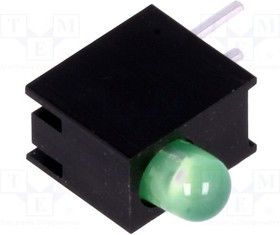 H30E-1GD, LED; в корпусе; зеленый; 3мм; Кол-во диод: 1; 20мА; 80°; 1,6?2,6В