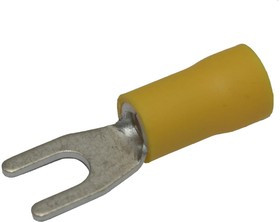 Вилочный изолированный наконечник KL-V-005504 с ПВХ манжетой М4 Желтый упаковка 100 шт. 11Т5504