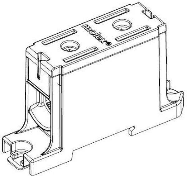 2016061625, Conn High-Current Terminal Block 2 POS Screw DIN Rail 230A/Contact Bulk