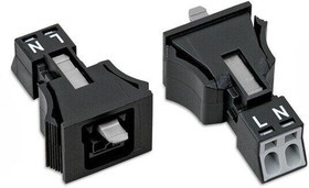 890-702, Прямоугольный разъем, Серия WINSTA MINI, 2 контакт(-ов), Гнездо, Обжим, 1 Ряд