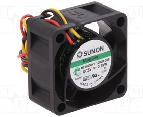 MF40200V1-G99-A, Вентилятор осевой, 5В DC, 40x40x20мм, подшипник Vapo, 15,04куб.м/ч, 25,5дБА