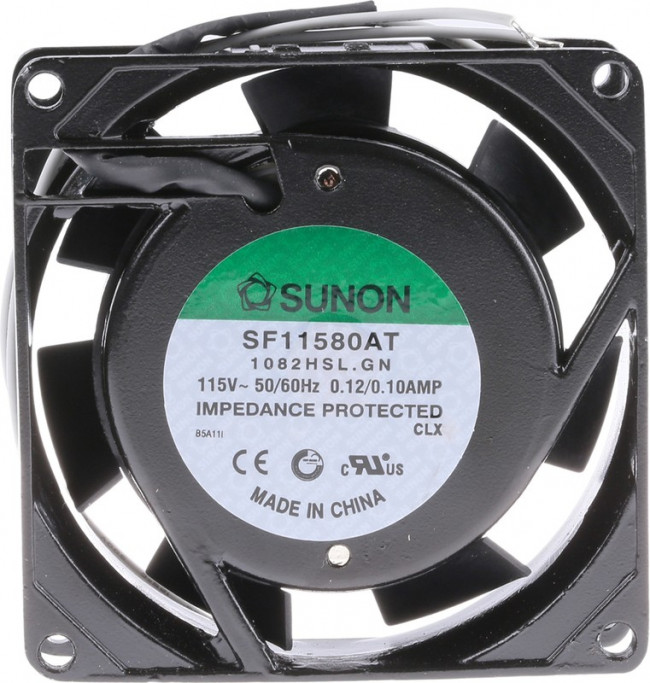 SF11580AT-1082HSL.GN, SF Series Axial Fan, 115 V ac, AC Operation, 28.9m³/h, 11W, 100mA Max, 80 x 80 x 25mm SF11580AT-1082HSL.GN, SF Series Axial Fan, 115 V ac, AC Operation, 28.9m³/h, 11W, 100mA Max, 80 x 80 x 25mm