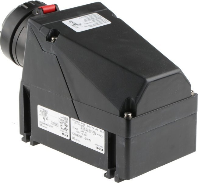 GHG5114406R0001, IP66 Black Surface Mount 3P + E Power Connector Socket ATEX, Rated At 16A, 415 V