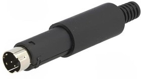 MDC-004, Вилка, DIN mini, "папа", PIN: 4, пайка, на провод