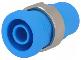 PJ3270-BU, Гнездо, "банан" 4мм, 25А, Отв: d12мм, синий, никелированные, 5мОм
