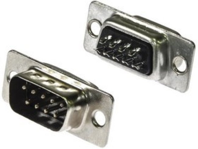 DB-09M (DS1033-09MBNSiSS), Вилка 9 pin на кабель (пайка)