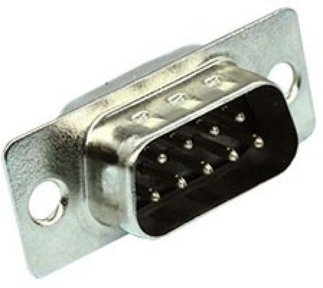 DB-09M (DS1033-09MBNSiSS), Вилка 9 pin на кабель (пайка)