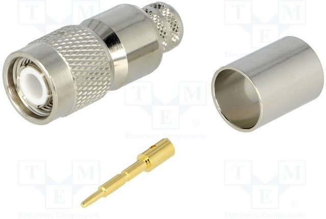 122393, Разъем РЧ / Коаксиальный, TNC Коаксиальный, Прямой Штекер, Обжимной, 50 Ом 122393, Разъем РЧ / Коаксиальный, TNC Коаксиальный, Прямой Штекер, Обжимной, 50 Ом
