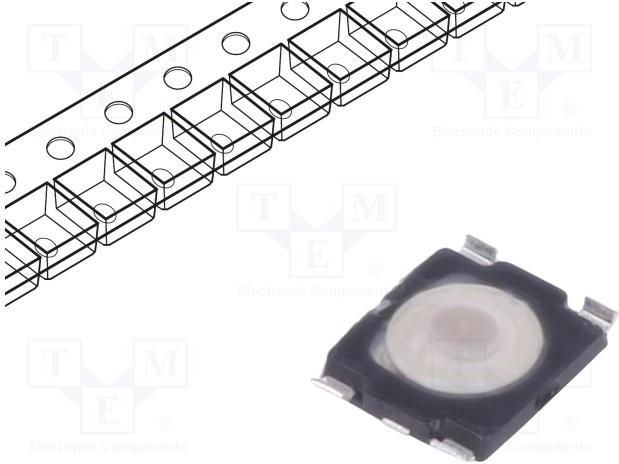 KMT031 NGJ LHS, Switch Tactile N.O. SPST Round Button J-Bend 0.05A 32VDC 0.5VA 300000Cycles 3.4N SMD T/R KMT031 NGJ LHS, Switch Tactile N.O. SPST Round Button J-Bend 0.05A 32VDC 0.5VA 300000Cycles 3.4N SMD T/R