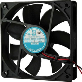 OD1225-24HBIP69K, DC AXIAL FAN, BALL, 120CFM, 0.32A, 24V