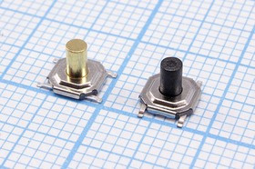 Переключатель тактовый, поверхностный монтаж, 5.3x 5.3x4.3мм, высота 3.1мм, NO; Q-9237 ПКнТакт 5,3x 5,3x 4,3\h 3,1\\NO\\SMD\IT-1187A\